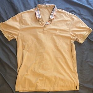Burberry Beige Polo Shirt with Check Collar